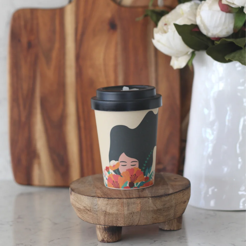Reusable Bamboo Coffee Cups - Female Floral