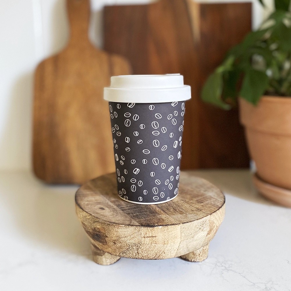 Reusable Bamboo Coffee Cups - Coffee Beans
